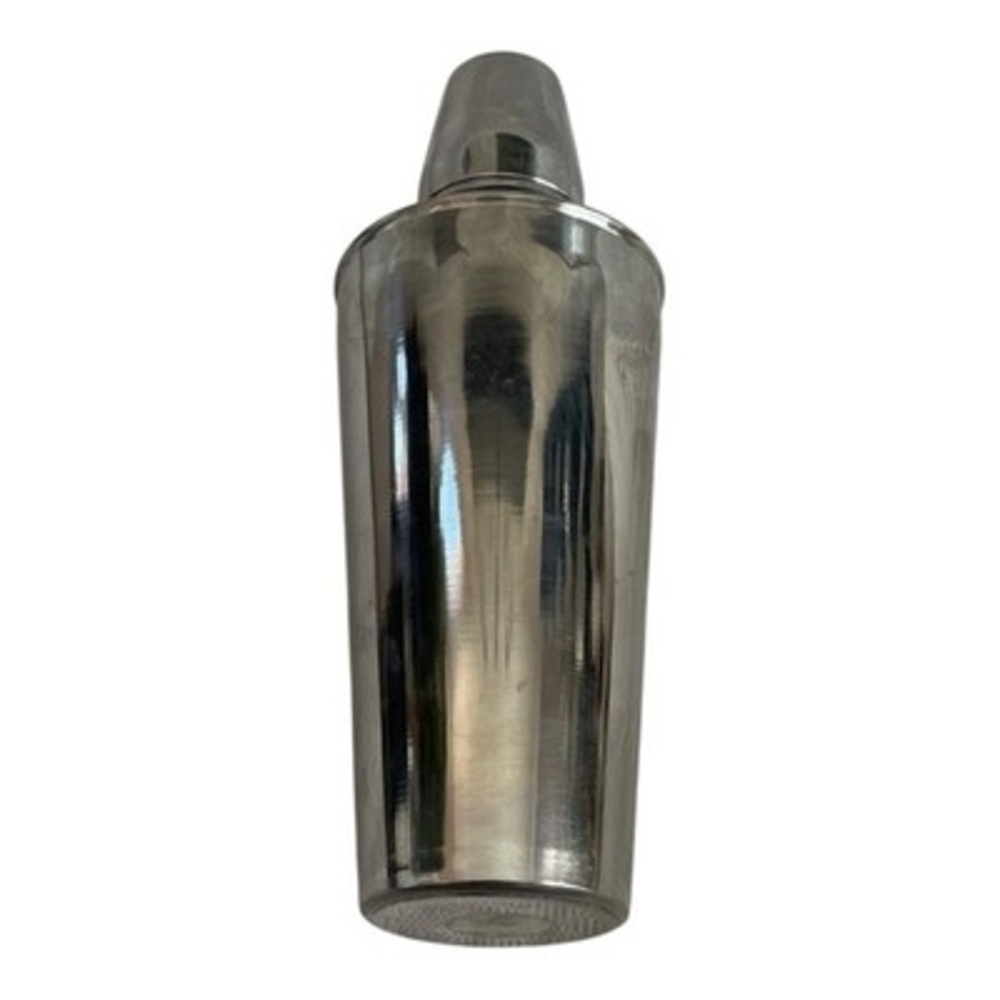 Vintage Stainless Steel Cobbler Cocktail Shaker 3 Piece Single Serve 10.5in VG